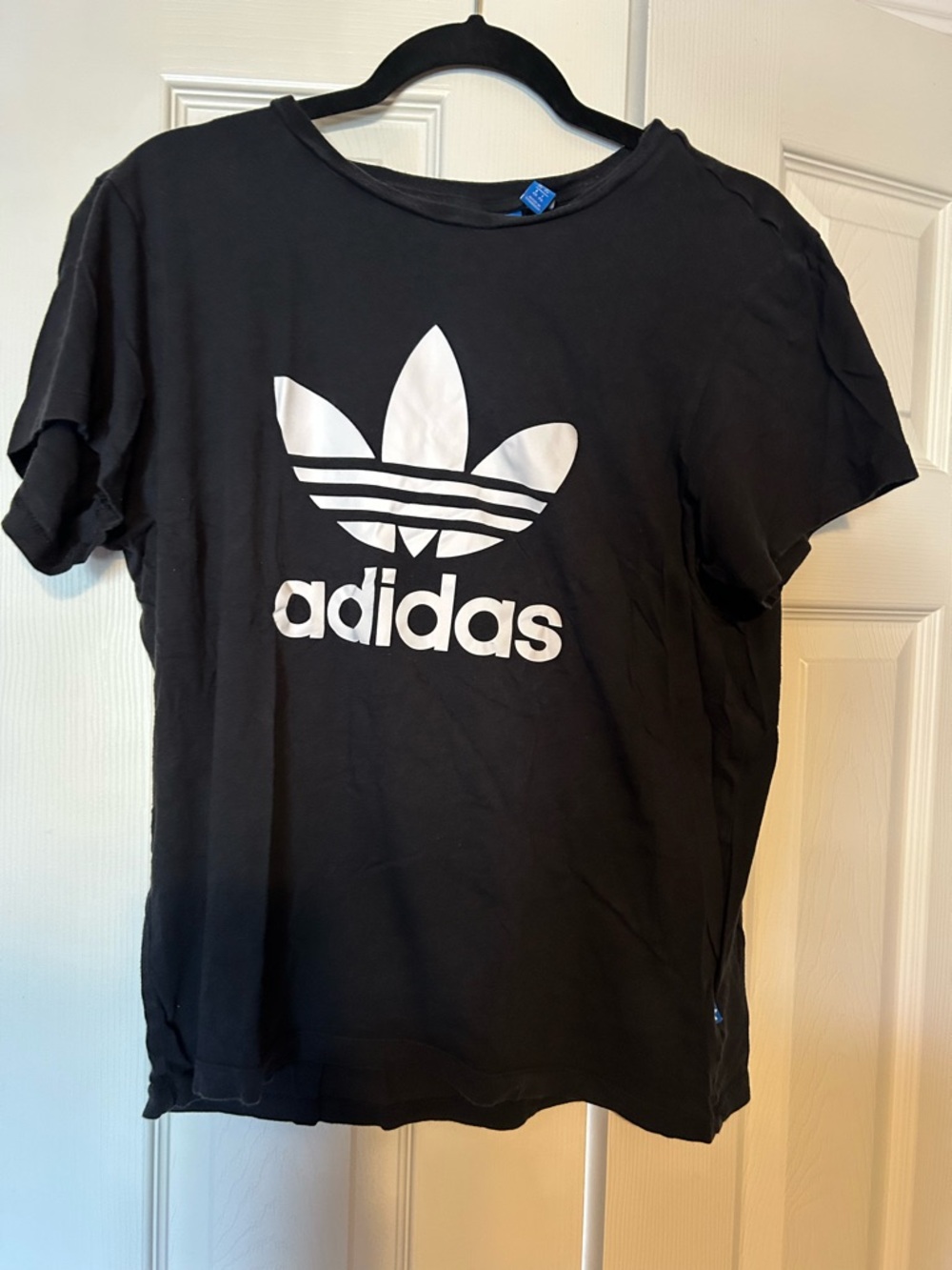 adidas Black Tee with White Trefoil Graphic